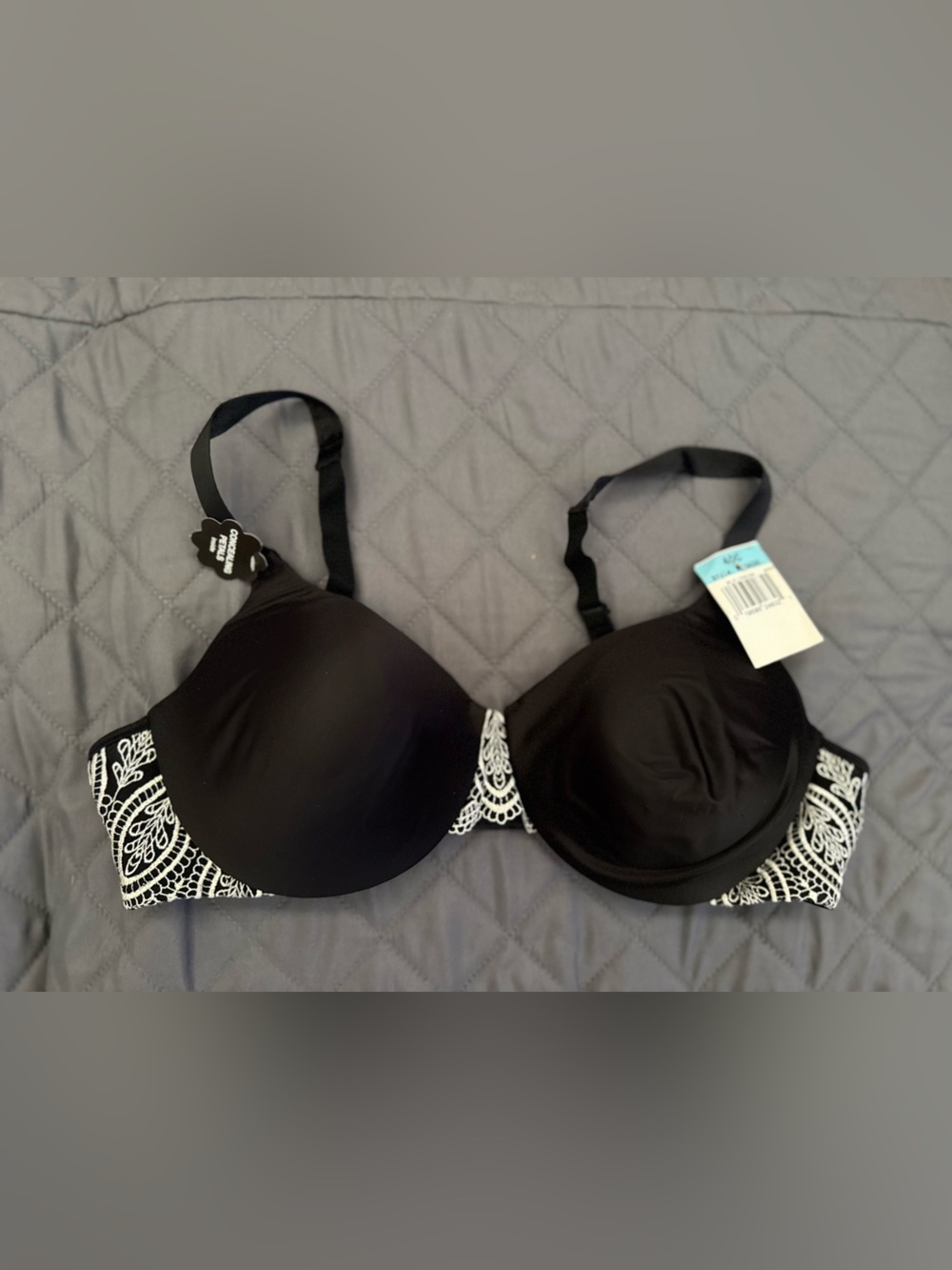BALI Black with White Lace Bra